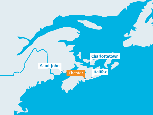 Map of Chester Municipality in Nova Scotia